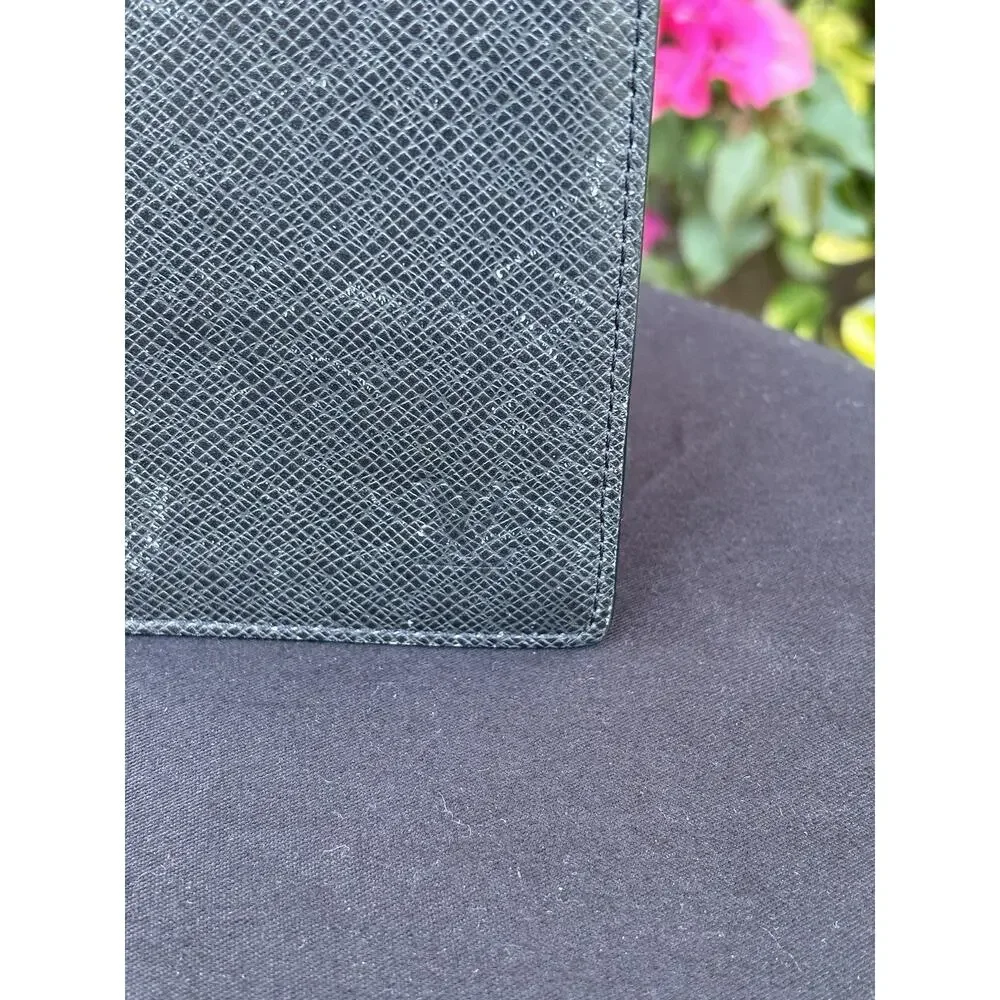 Louis Vuitton Taiga Leather Continental Brazza Long Bifold Wallet Black